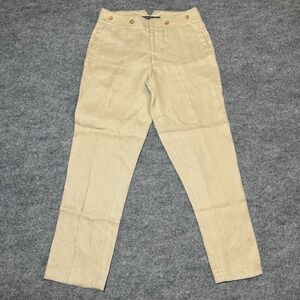 Ralph Lauren Collection Purple Label Pants Size 2 Womens Linen Button Trouser